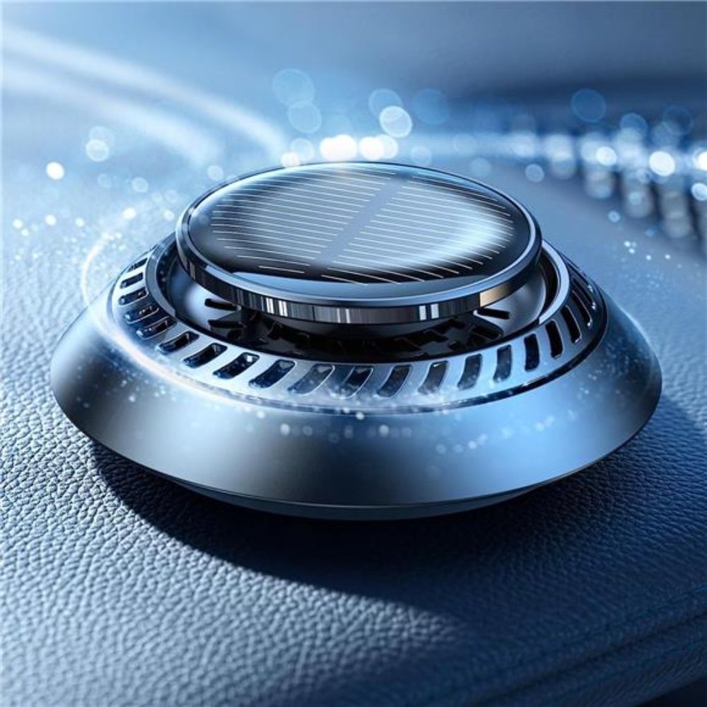 DIY Car Air Fresheners, UFO Full-Aluminum Alloy Solar-Powered Rotary Design